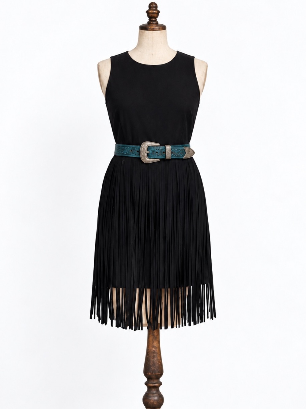 Love riche Fringe Faux Suede Western Dress